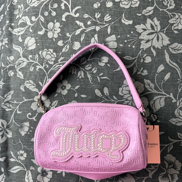 Juicy Couture Handbags - Juicy Couture Violet String of Pearls Roll Bag Purse